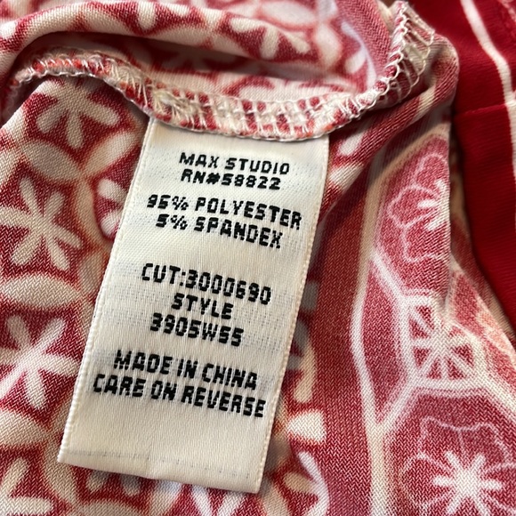 Max Studio Red Orange & White Soft Sheath Dress Size Small - Picture 7 of 12